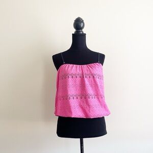 Pink Modest Swim Tank Top – Size M – Versatile Crop or Full Tank, tankini